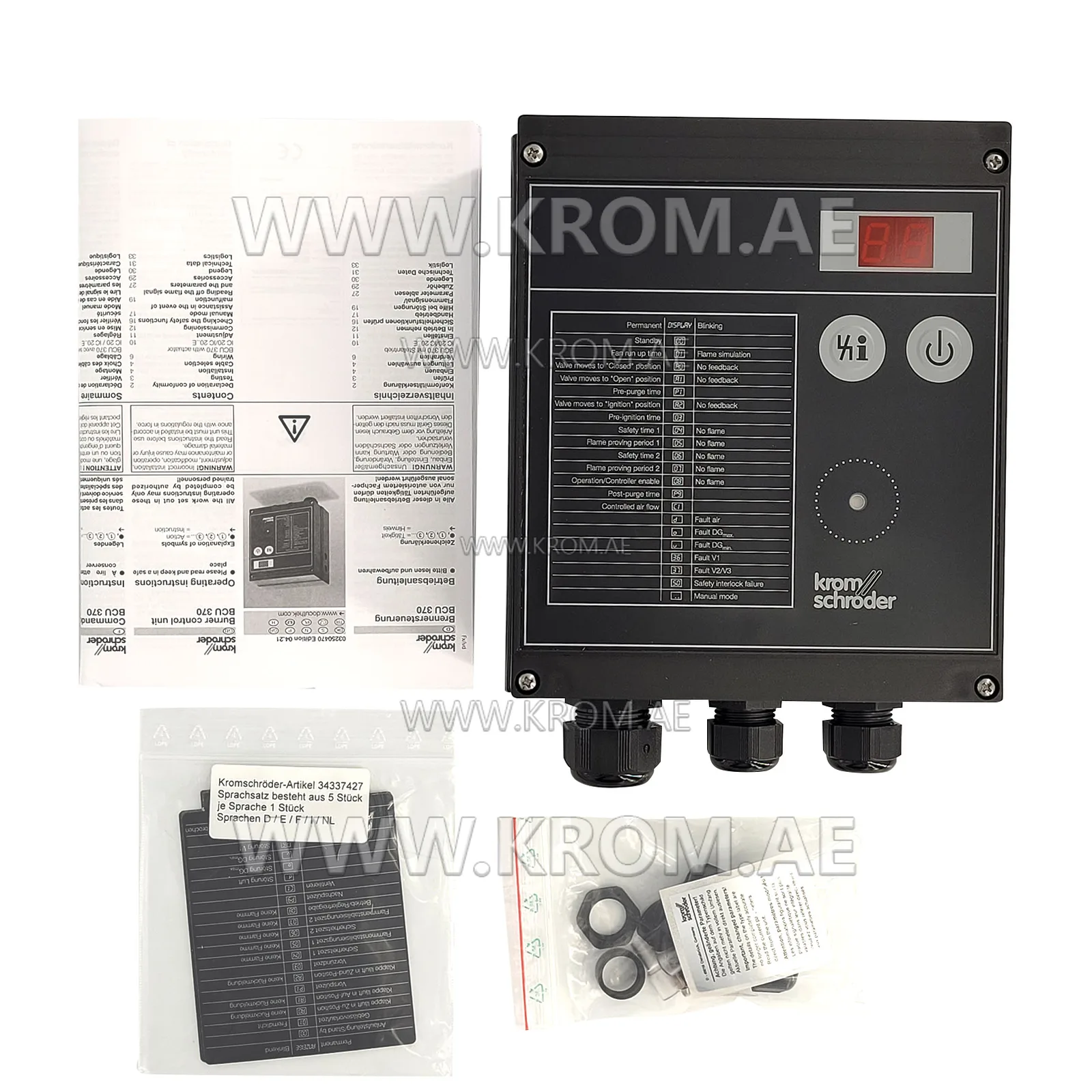 Unità di controllo del bruciatore Kromschroeder BCU370WI2FEU0D3 (88600204)