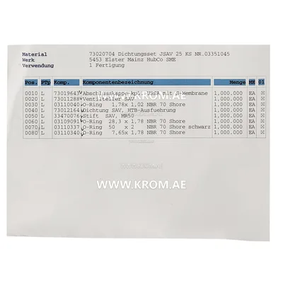 Kromschroeder 74924650 VGBF/GIK/VAR65 /B seal set
