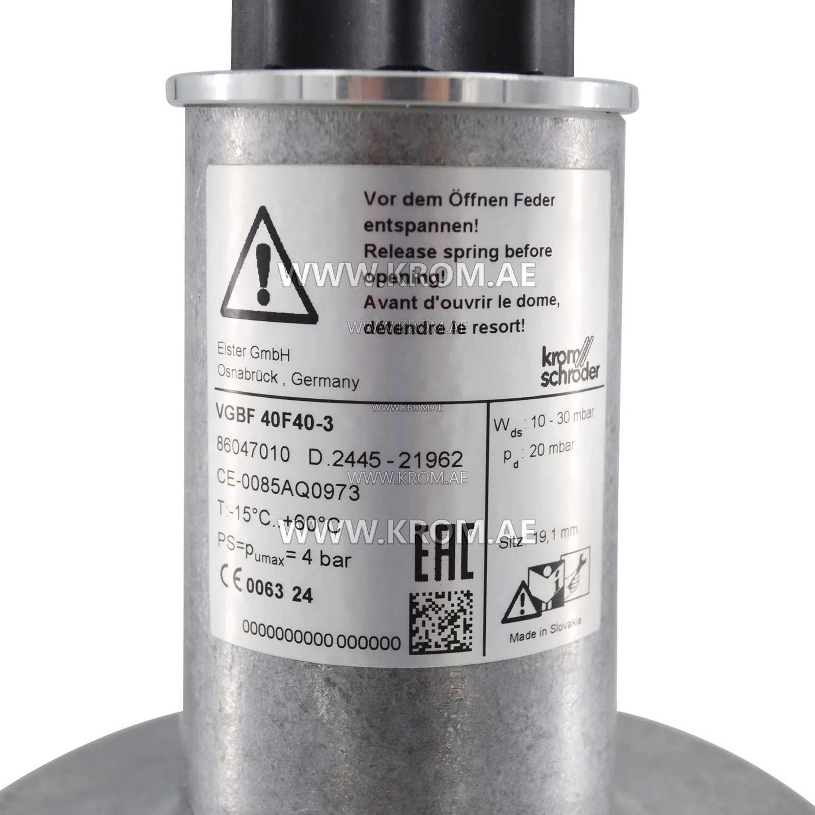Kromschroeder VGBF40F40-3 (86047010) pressure regulator