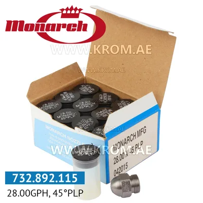 Monarch 28.00GPH, 45PLP nozzle