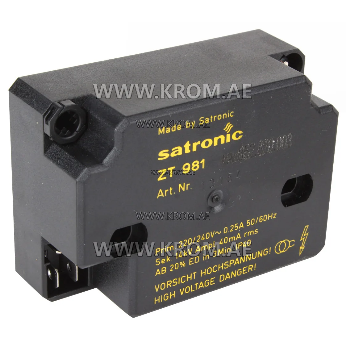 Honeywell ZT981 4MM 220V, 13154, ignition transformer
